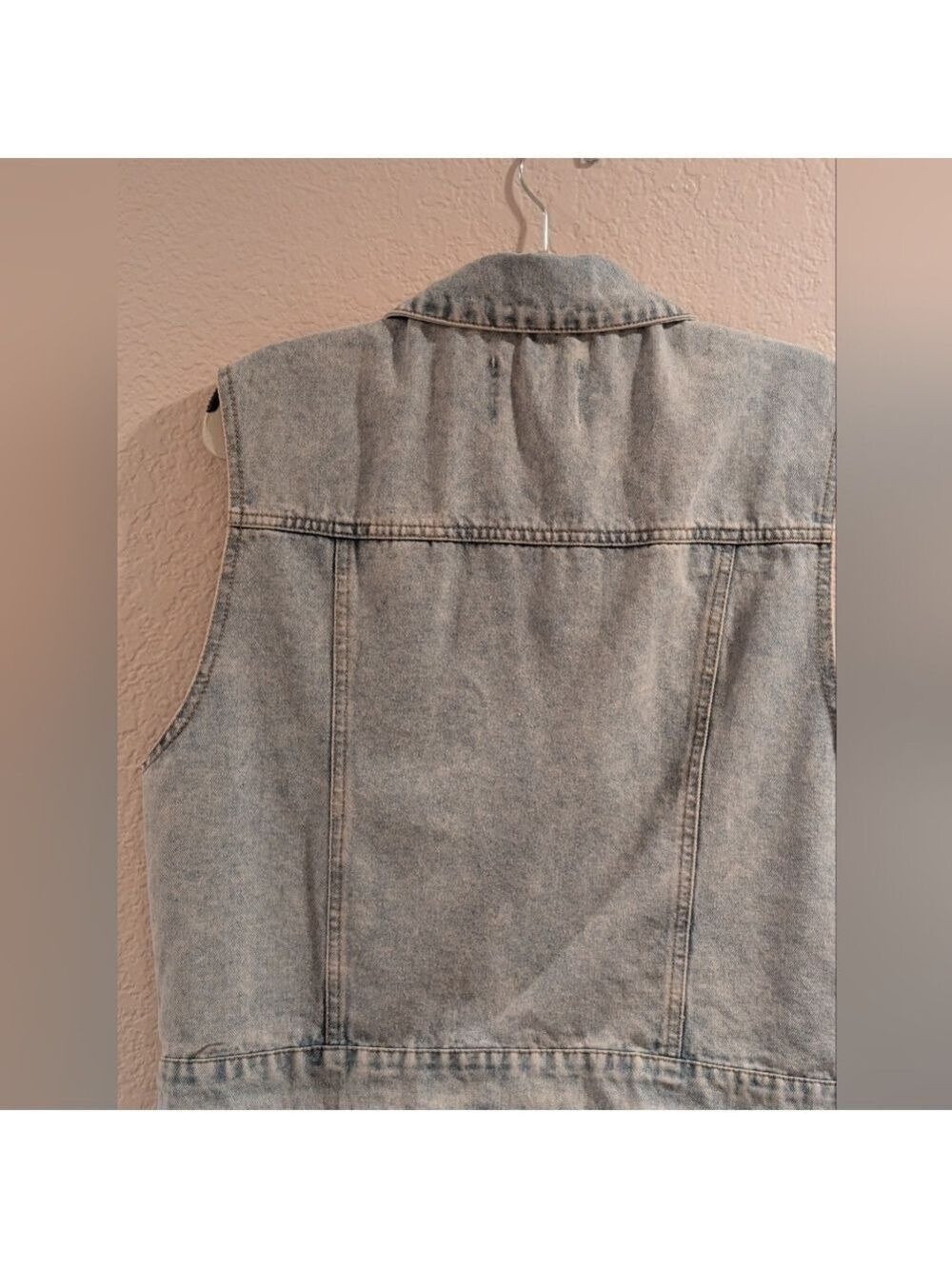 Ci Sono Denim Vest with Pearl Embellishments,Los Angeles , Size Large.EUC. - Picture 2 of 5